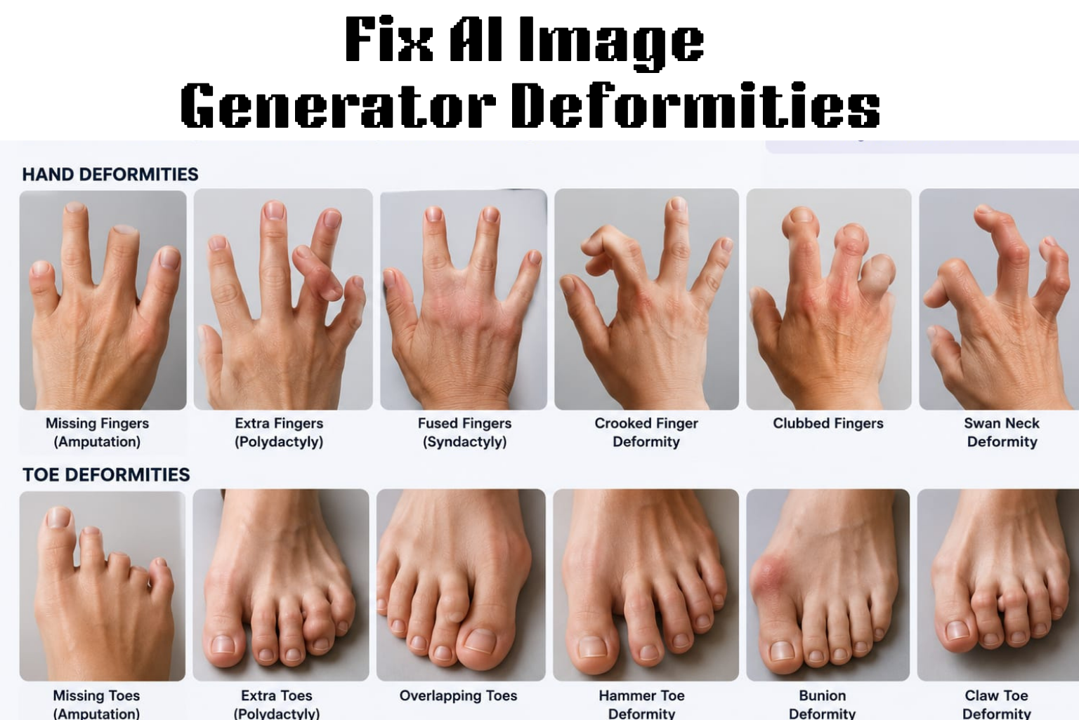 How to Fix AI Image Generator Deformities in Fingers, Toes, and Other Anomalies
