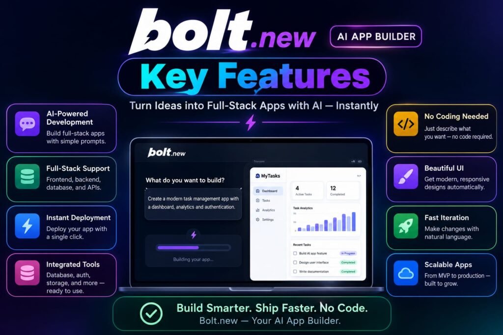 bolt ai app builder key features