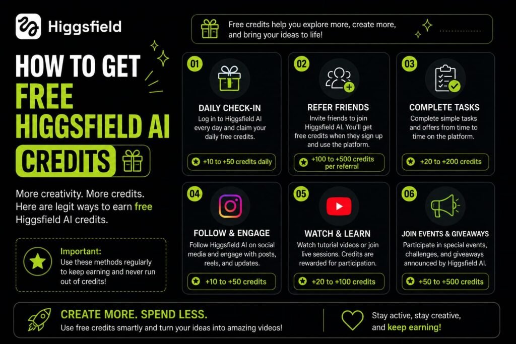 How to Get Free Higgsfield AI Credits