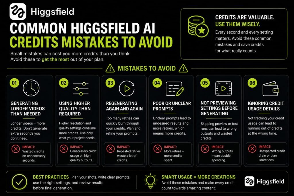 Common Higgsfield AI Credits Mistakes to Avoid