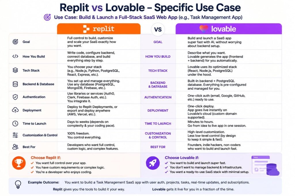 replit vs lovable use cases