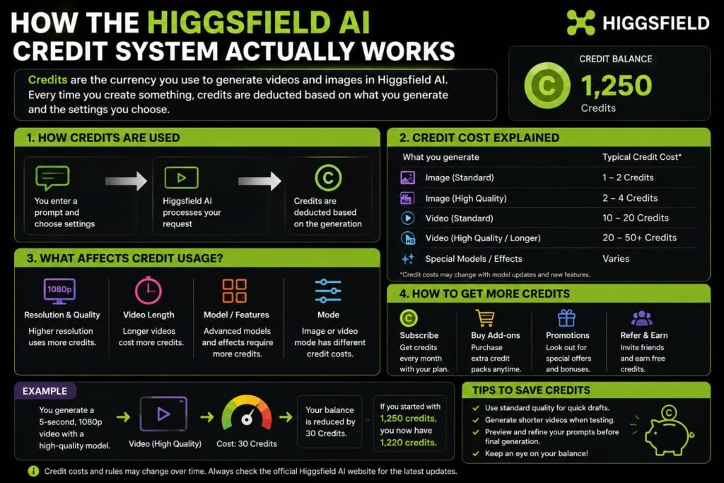 Higgsfield ai credit system