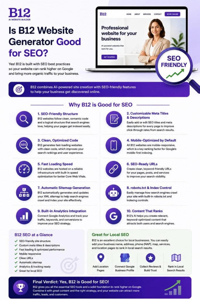 b12 ai website builder seo