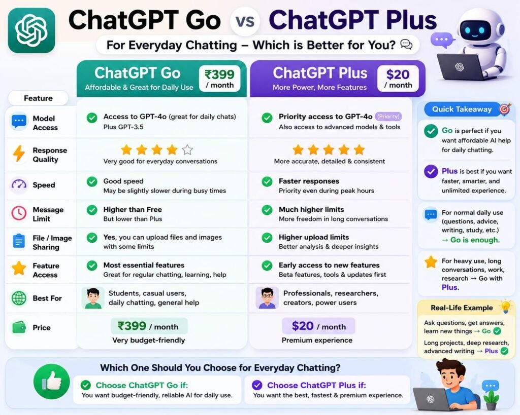 chatgpt go vs plus chatting