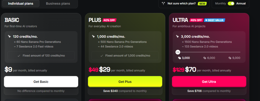 higgsfield ai pricing