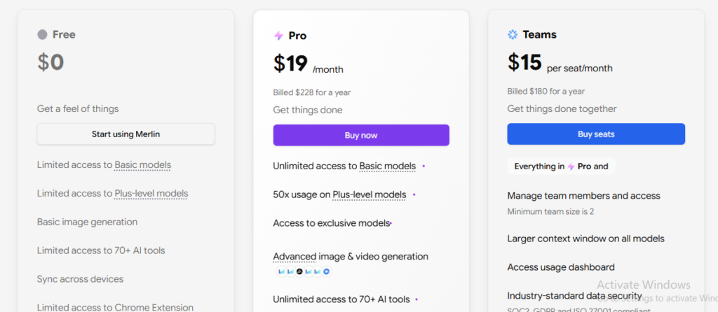 merlinai pricing