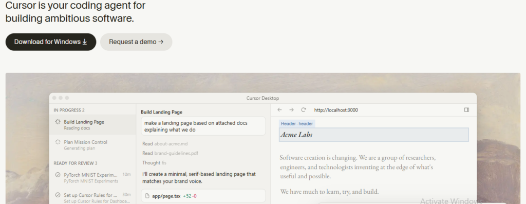 cursor ai app builder